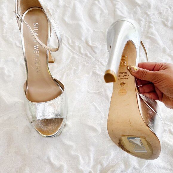Stuart Weitzman Discoplatform Heels Size 9 - Picture 10 of 11